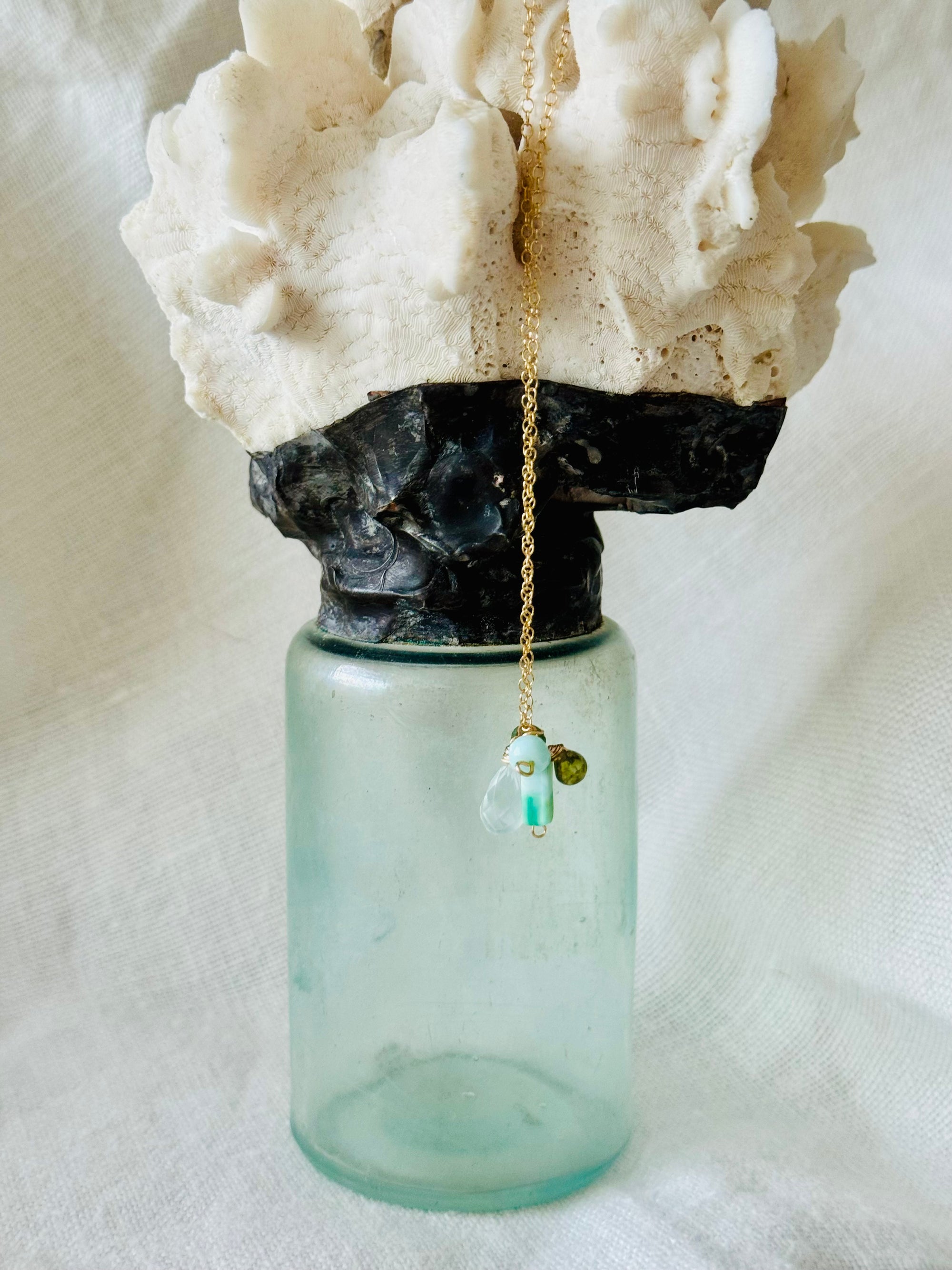 Dainty Green Seas Necklace