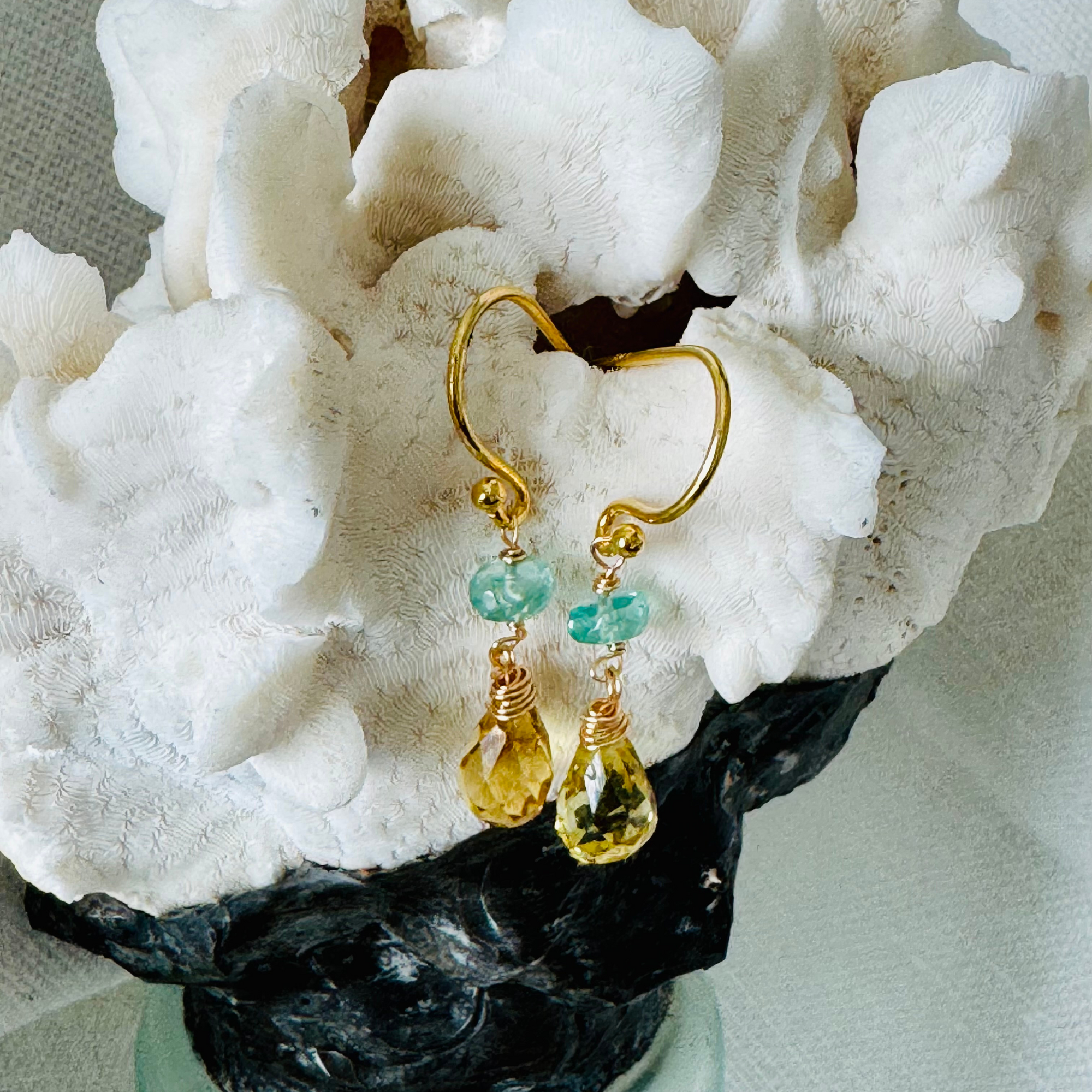 Aquamarine & Citrine Minis Earrings