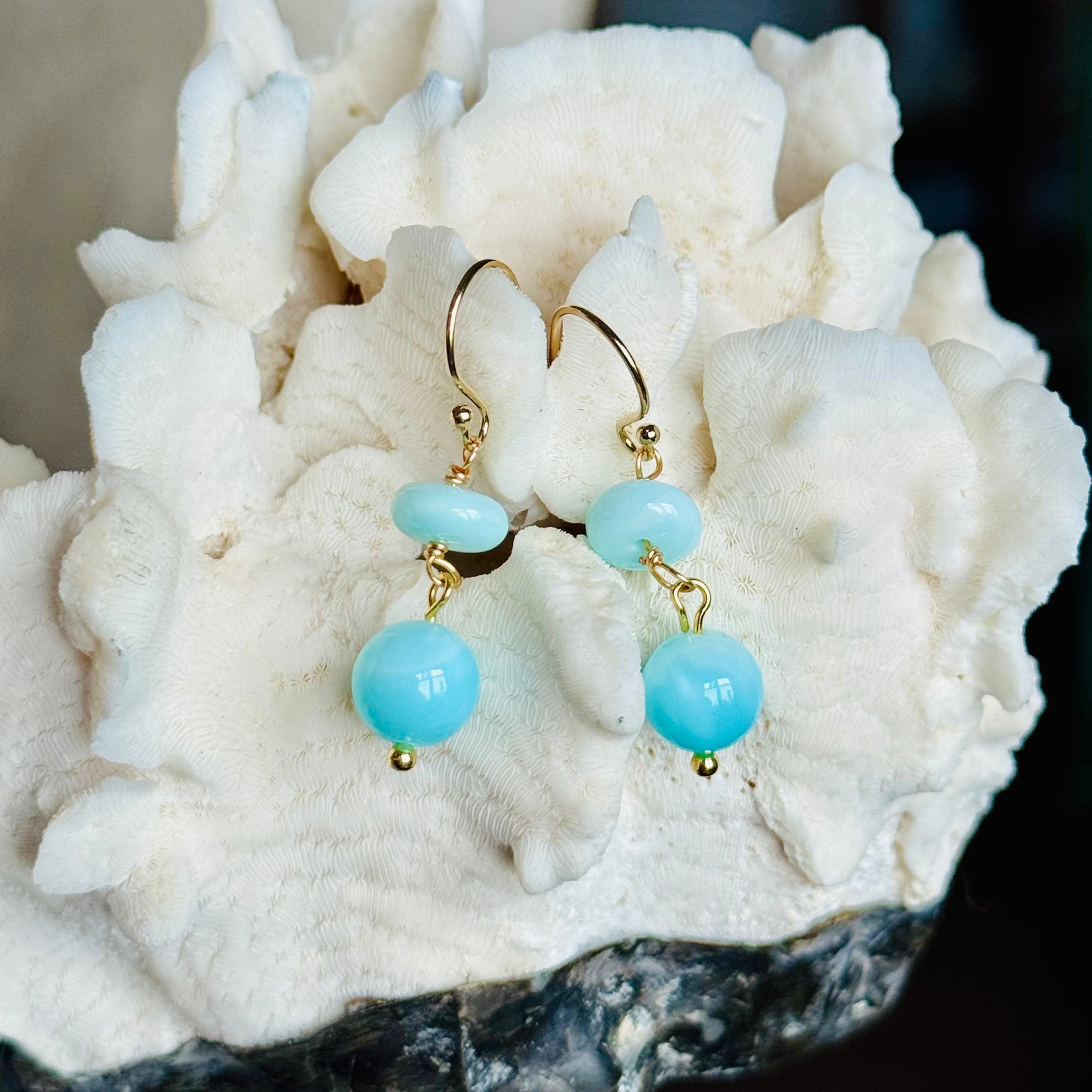 Bright Blue Amazonite Minis Earrings