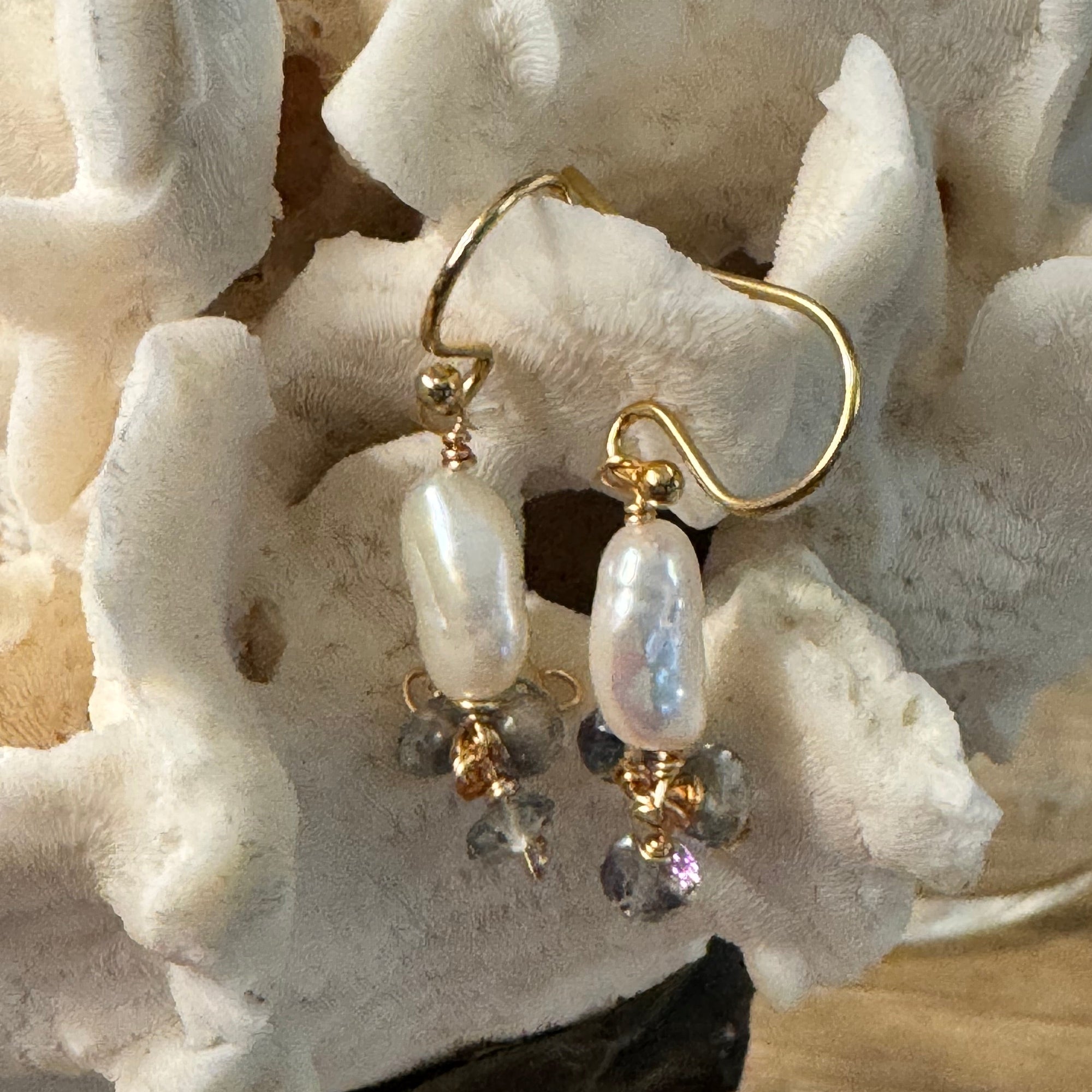 Mystic Topaz & Pearl Earrings