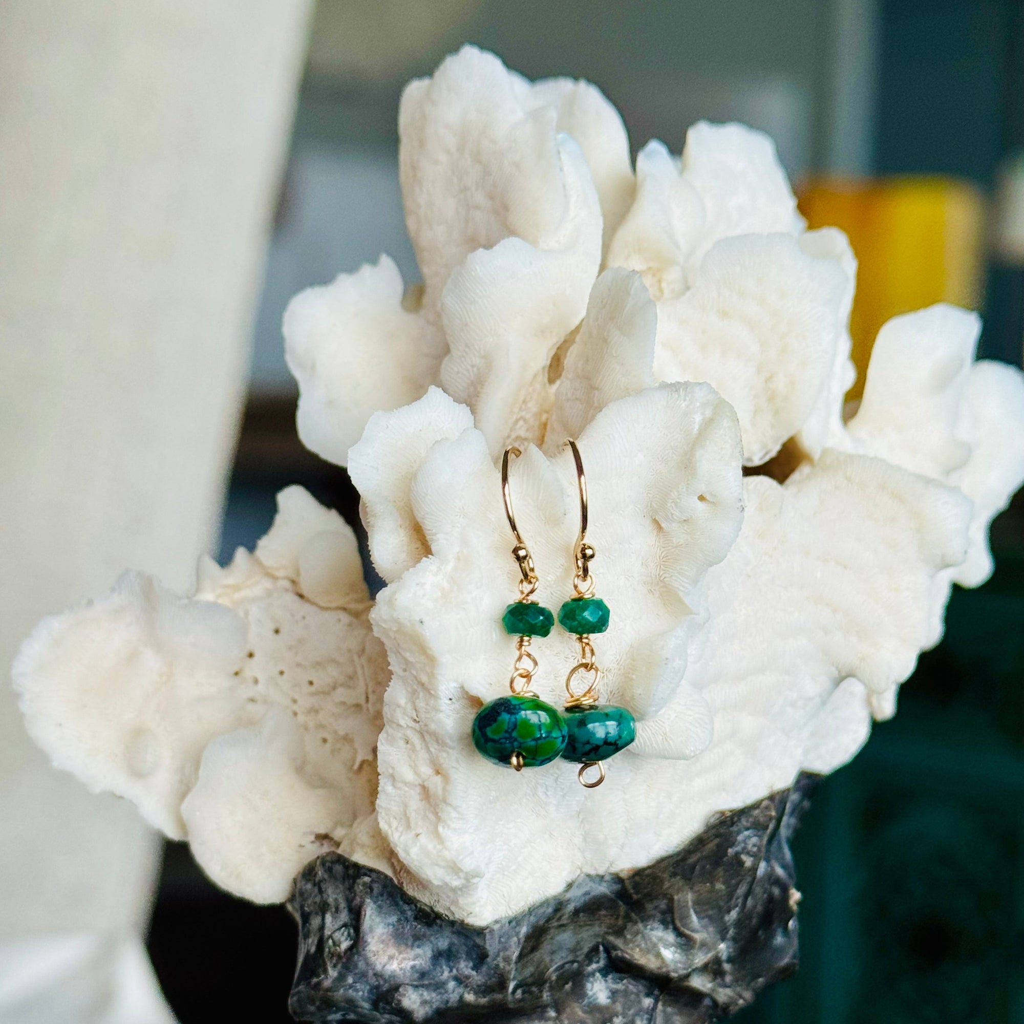 Turquoise & Emerald Minis Earrings