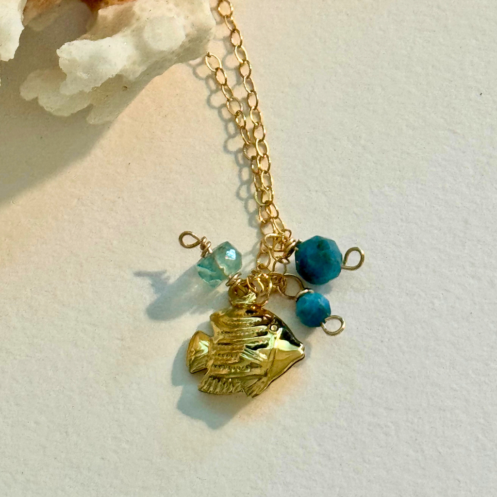 Dainty Blue Seas Fish Necklace