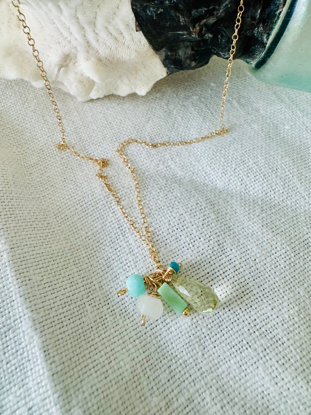 Dainty Sea Glass Sunrise Necklace