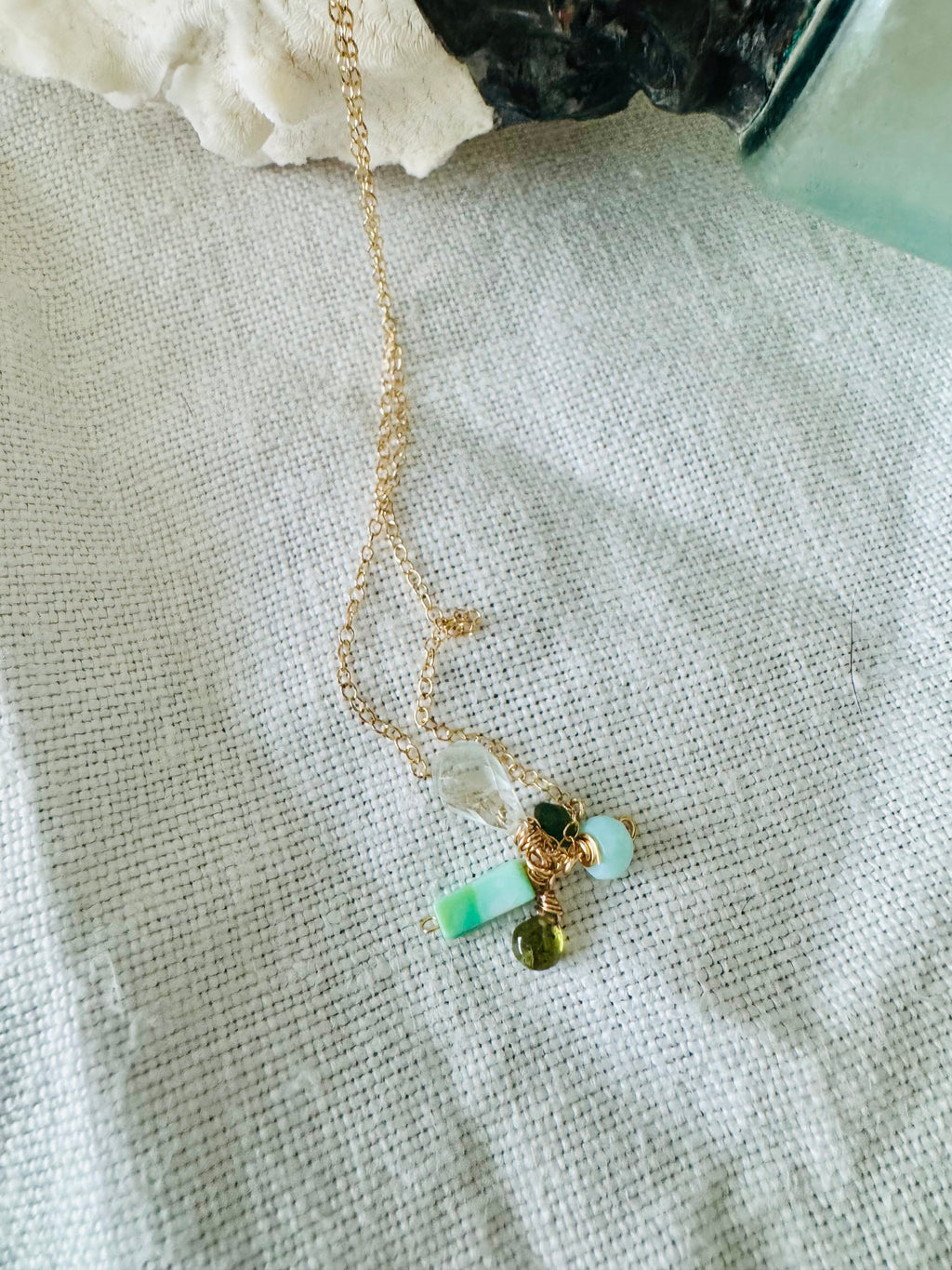 Dainty Green Seas Necklace
