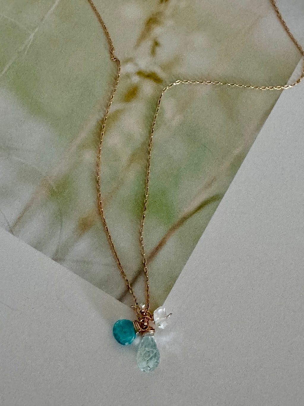 Dainty Sea Foam Green Necklace