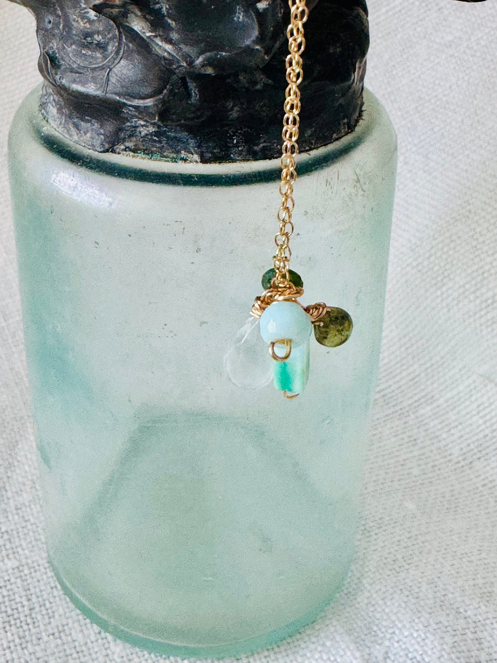 Dainty Green Seas Necklace