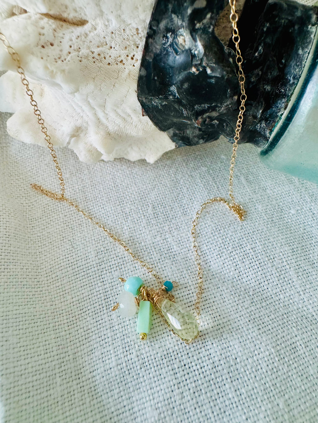 Dainty Sea Glass Sunrise Necklace