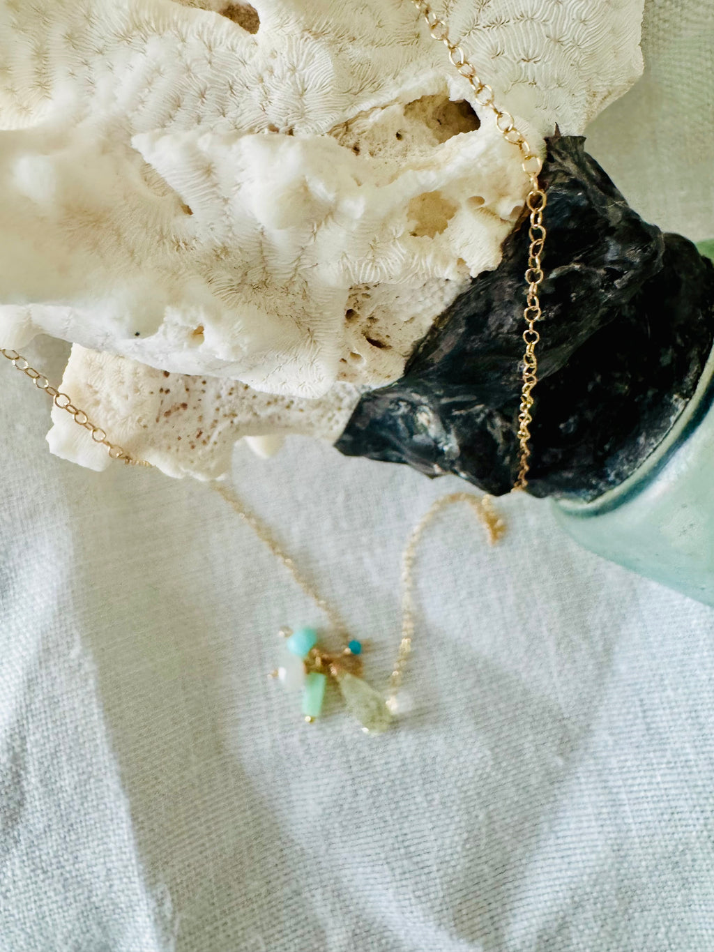 Dainty Sea Glass Sunrise Necklace
