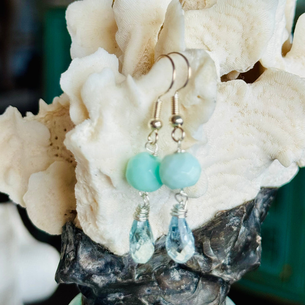 Amazonite & Blue Aquamarine Minis Earrings