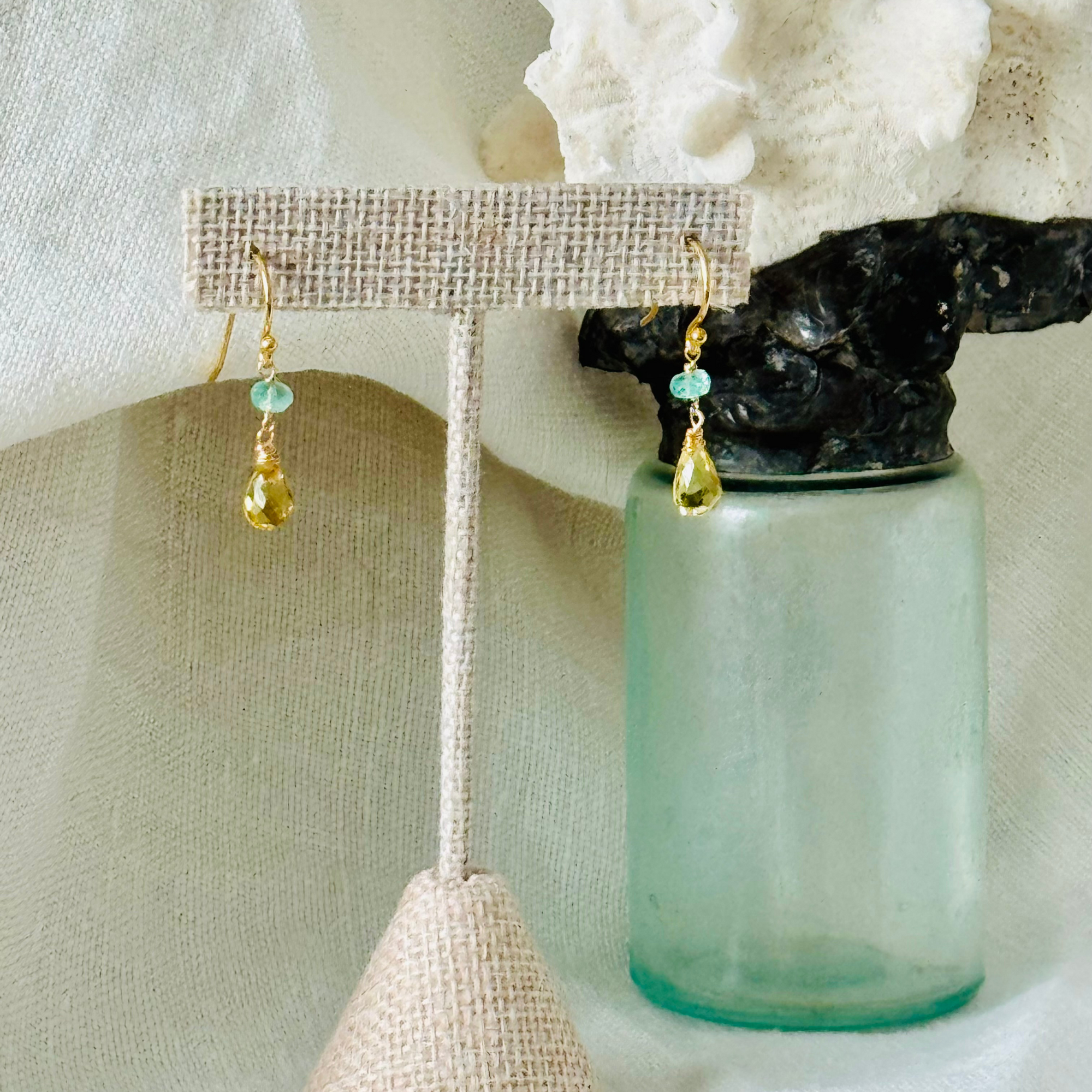 Aquamarine & Citrine Minis Earrings