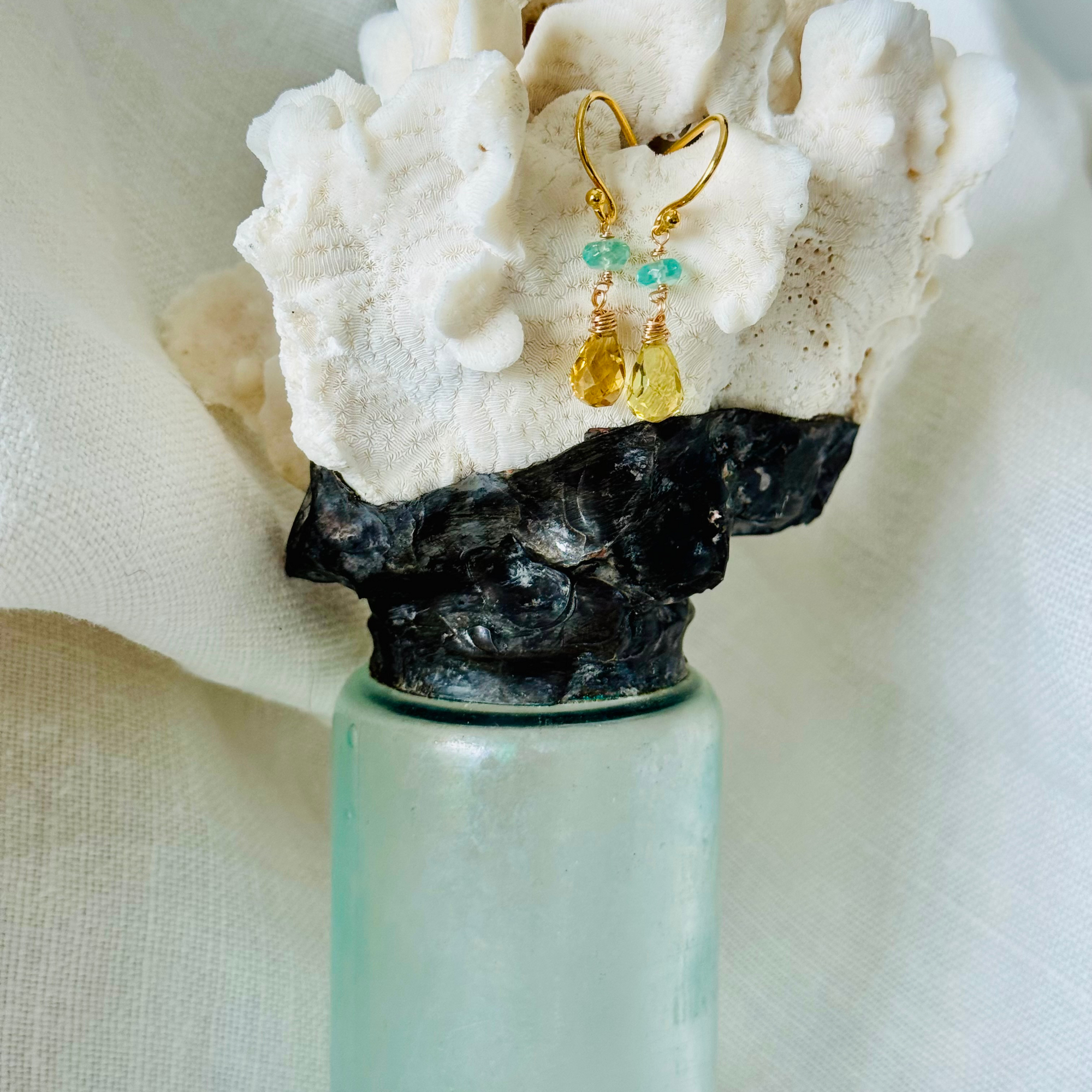 Aquamarine & Citrine Minis Earrings