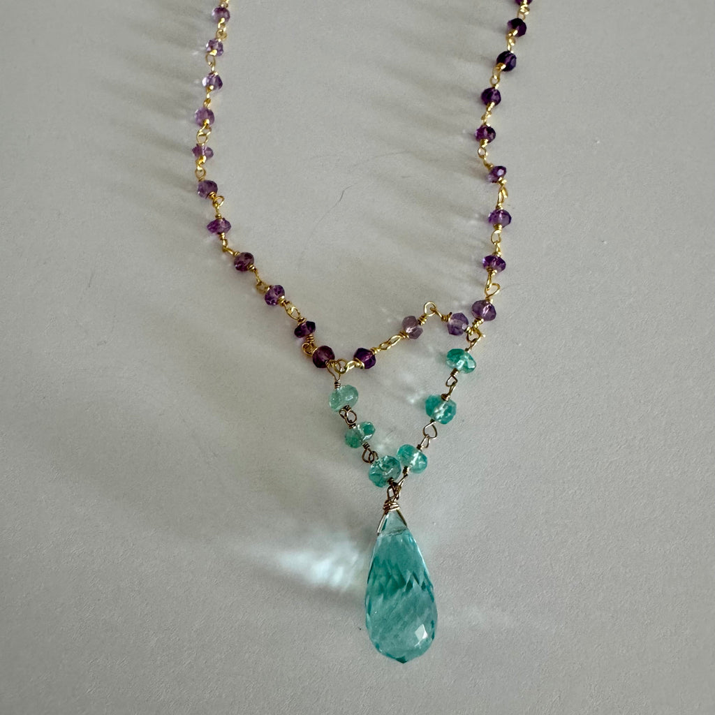 Aquamarine & Amethyst Necklace