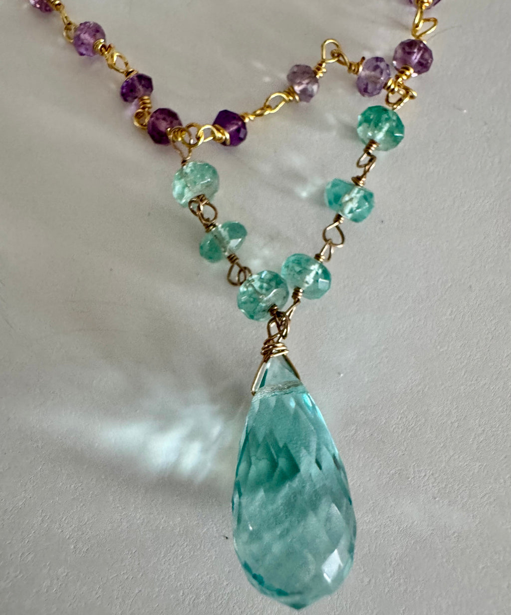 Aquamarine & Amethyst Necklace