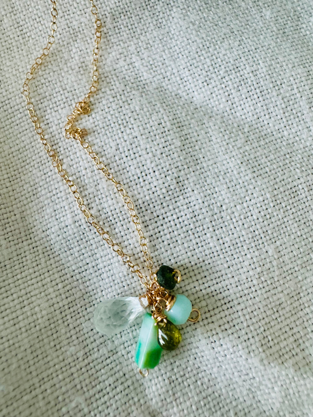 Dainty Green Seas Necklace