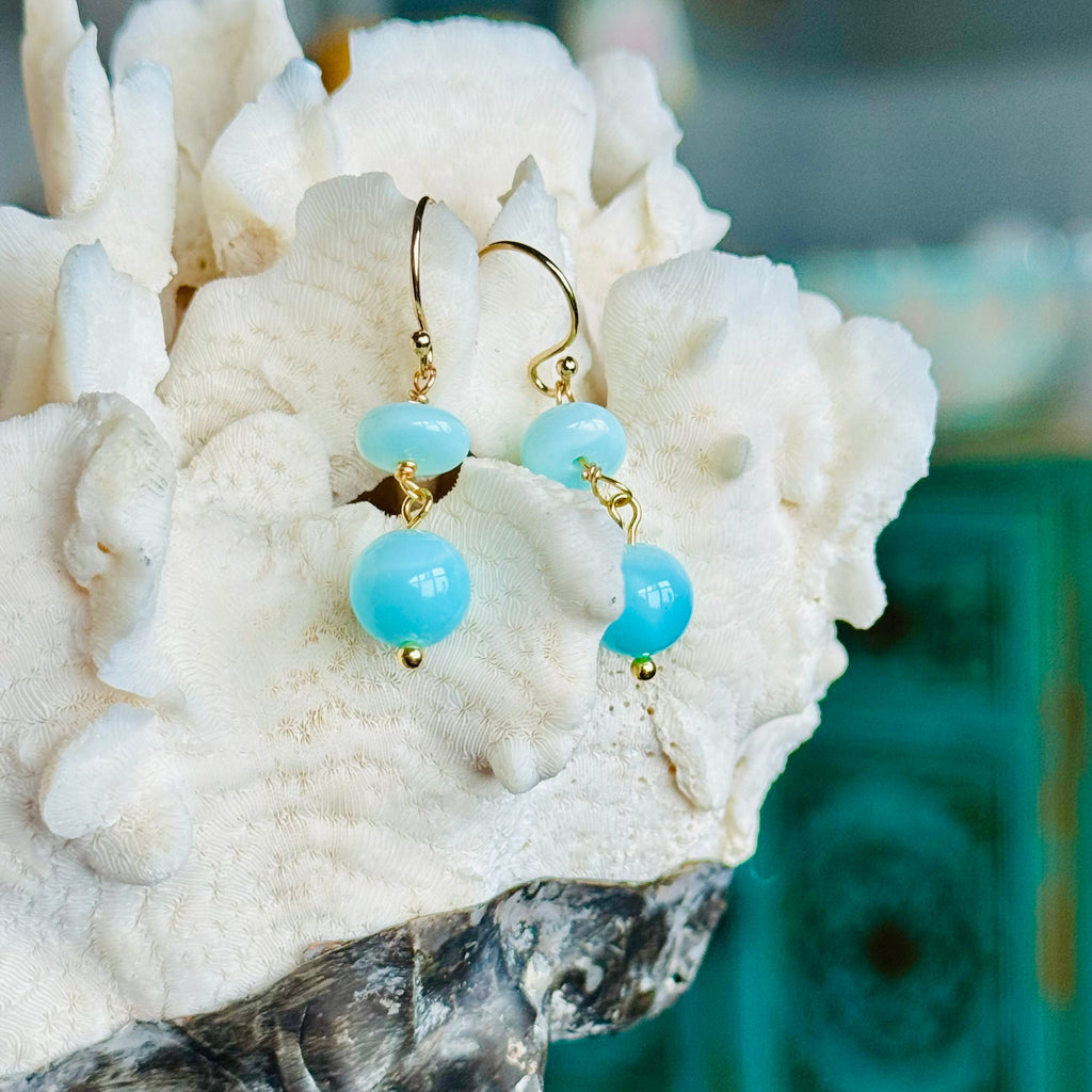 Bright Blue Amazonite Minis Earrings