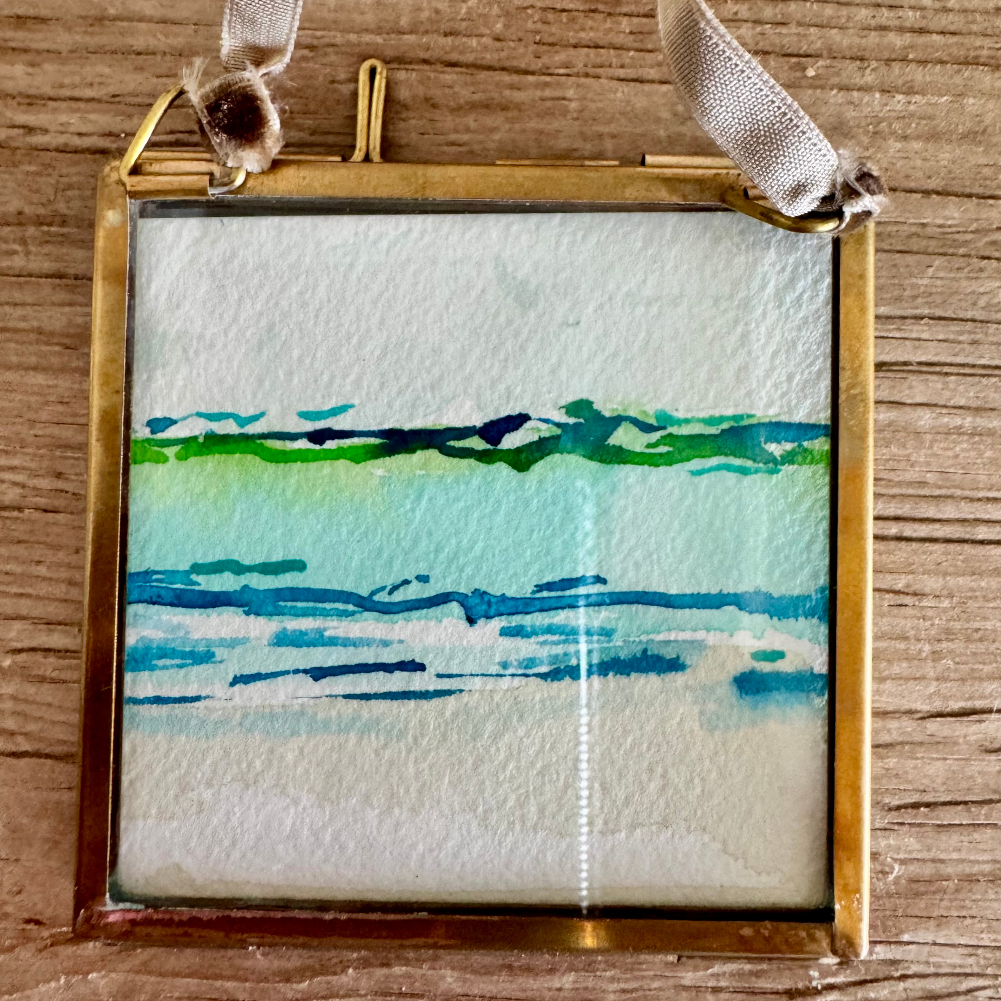 Bulldog Watercolor Ornament