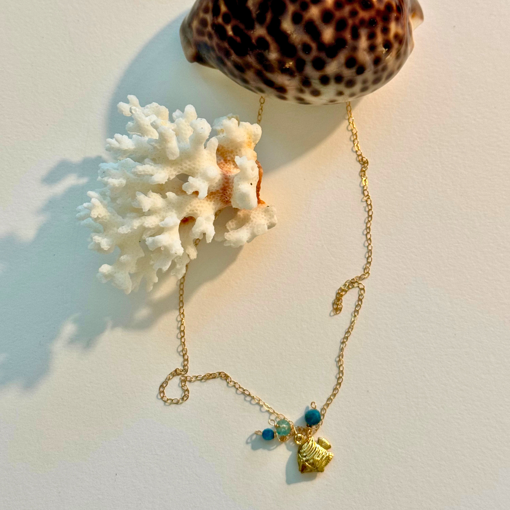 Dainty Blue Seas Fish Necklace
