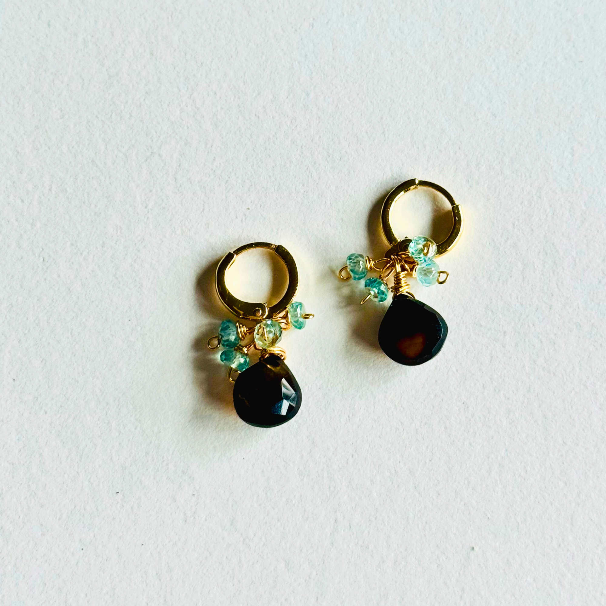 Chocolate & Mint Huggie Earrings