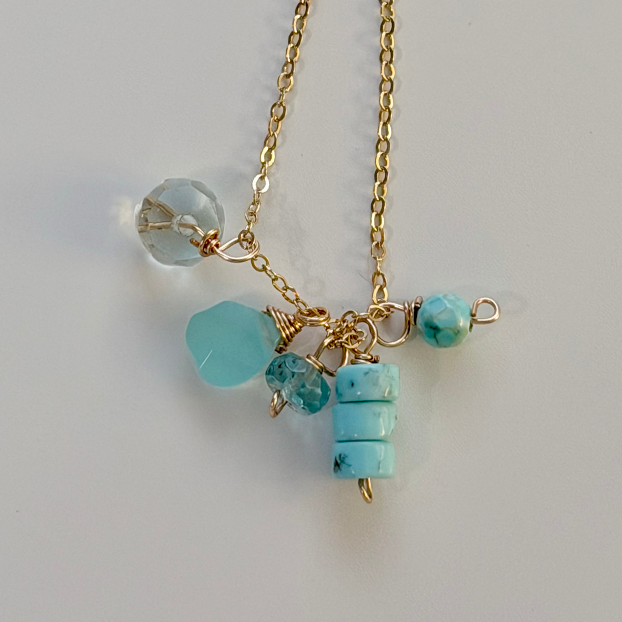 Dainty Turquoise Seas Necklace Close Up