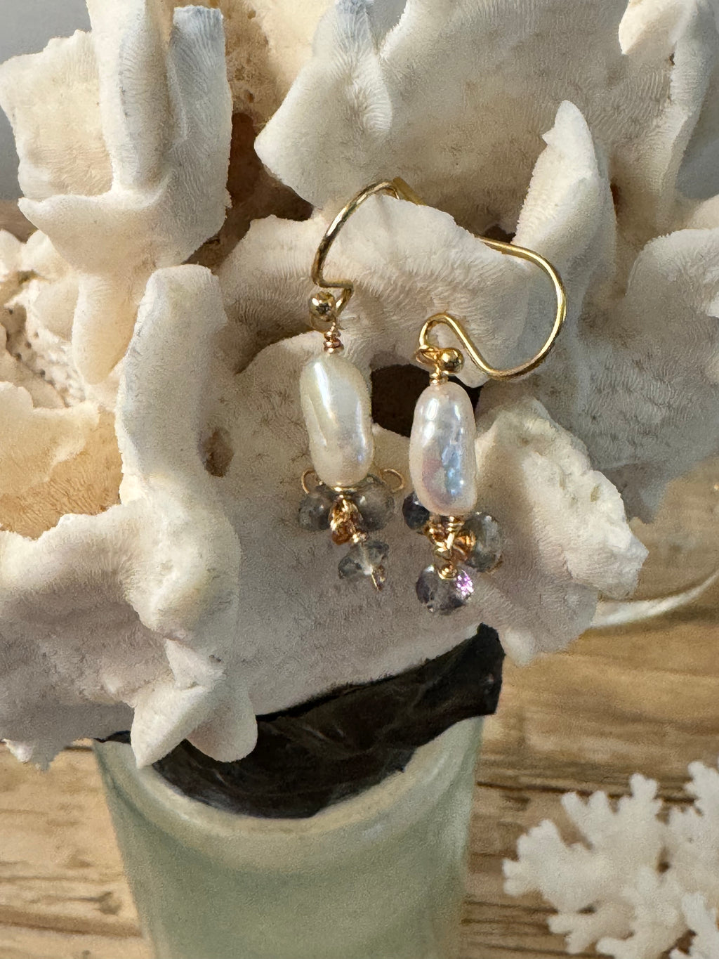 Mystic Topaz & Pearl Earrings