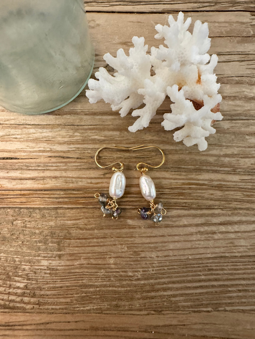 Mystic Topaz & Pearl Earrings