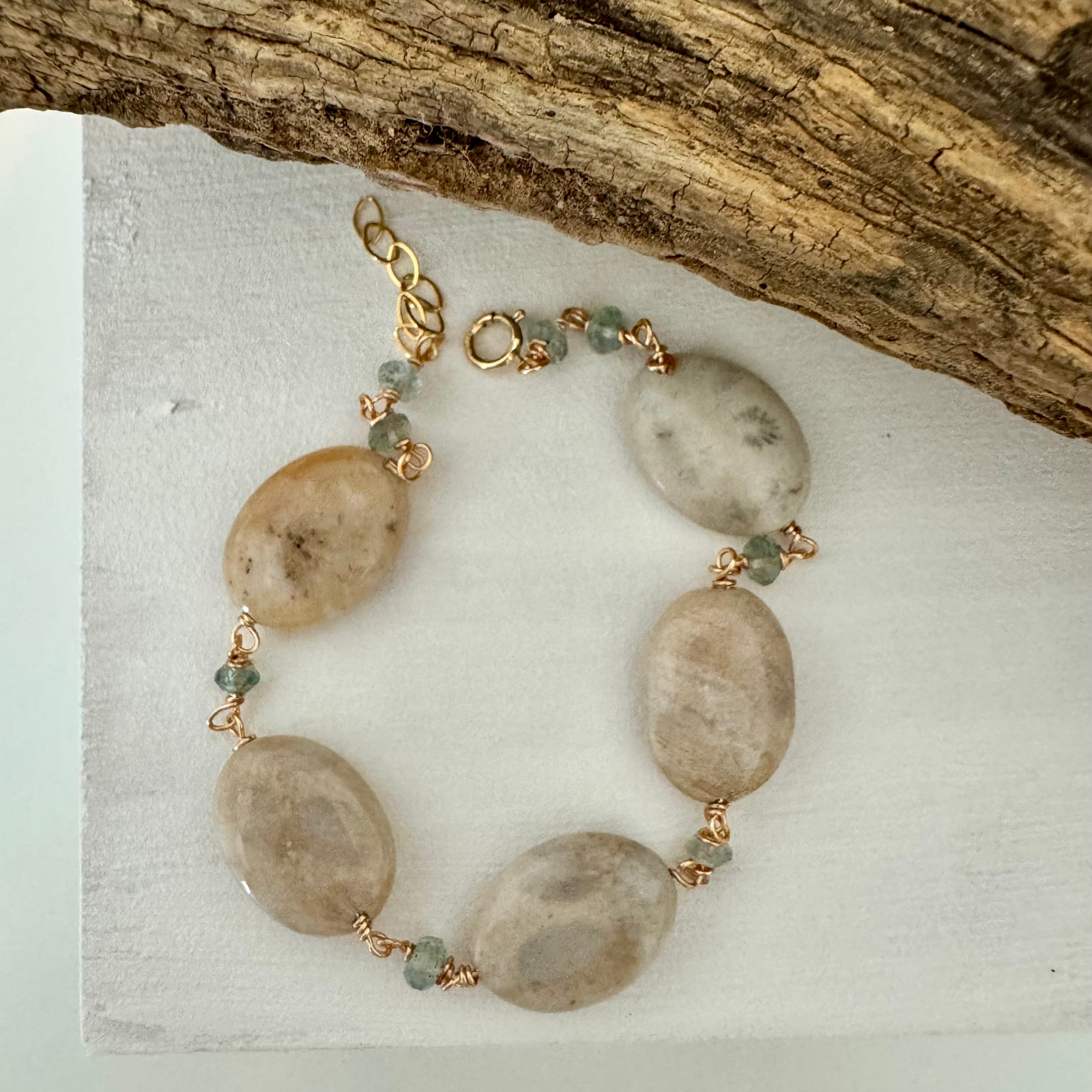 Feelin' Crabby Agate & Moss Aquamarine Bracelet