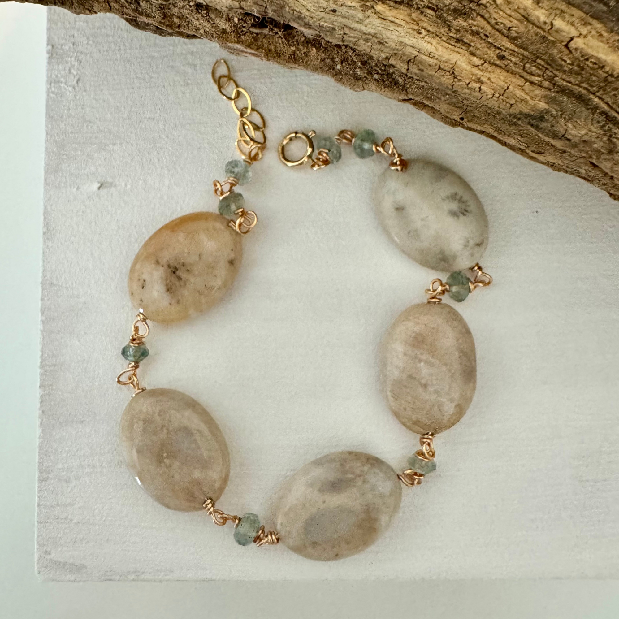 Feelin' Crabby Agate & Moss Aquamarine Bracelet
