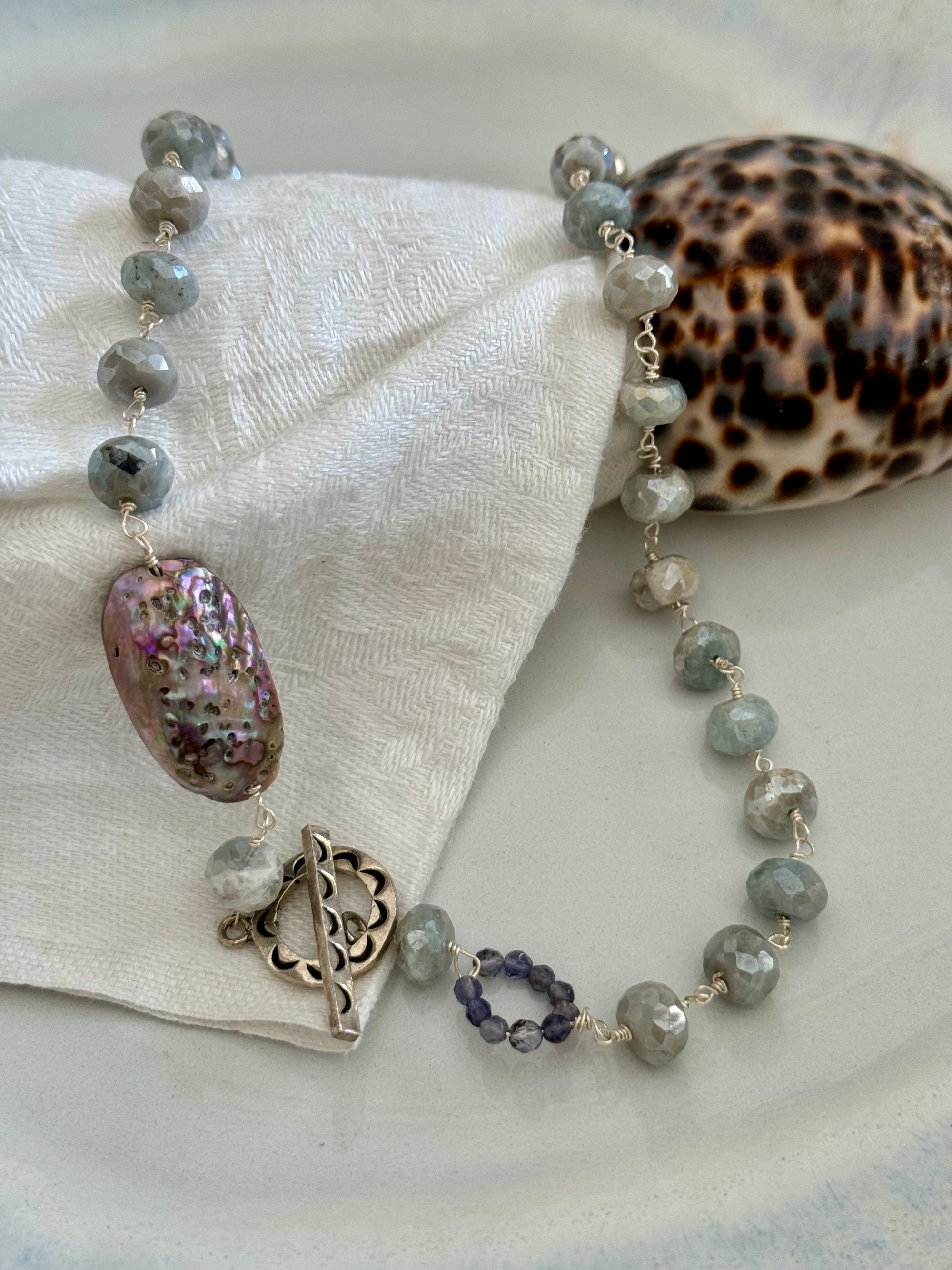 Silvery Seas Abalone Shell Necklace