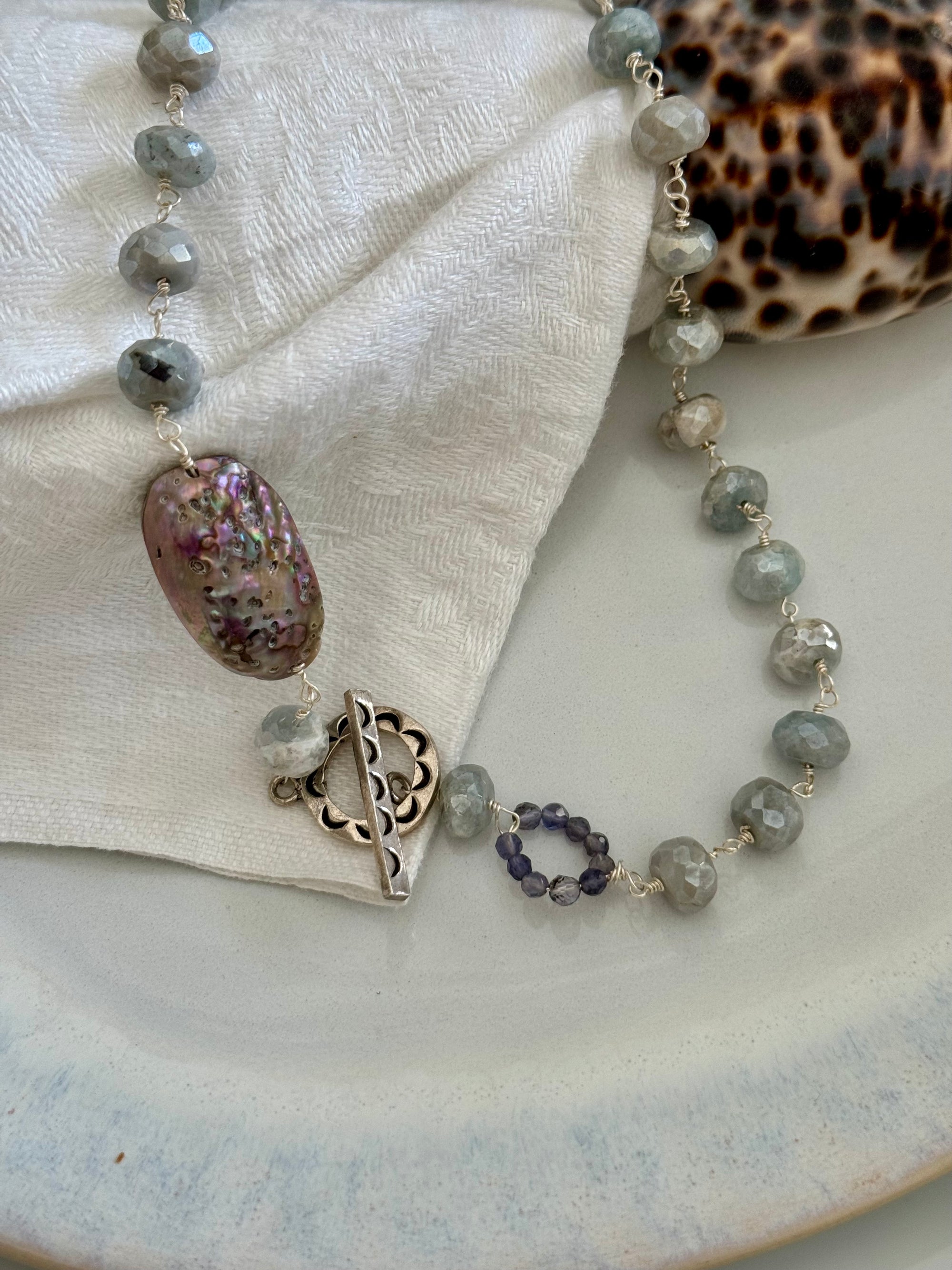 Silvery Seas Abalone Shell Necklace