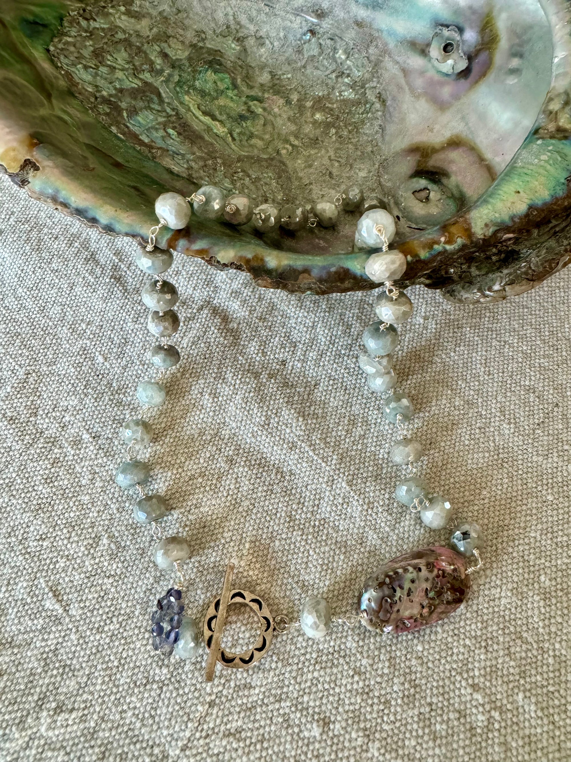 Silvery Seas Abalone Shell Necklace