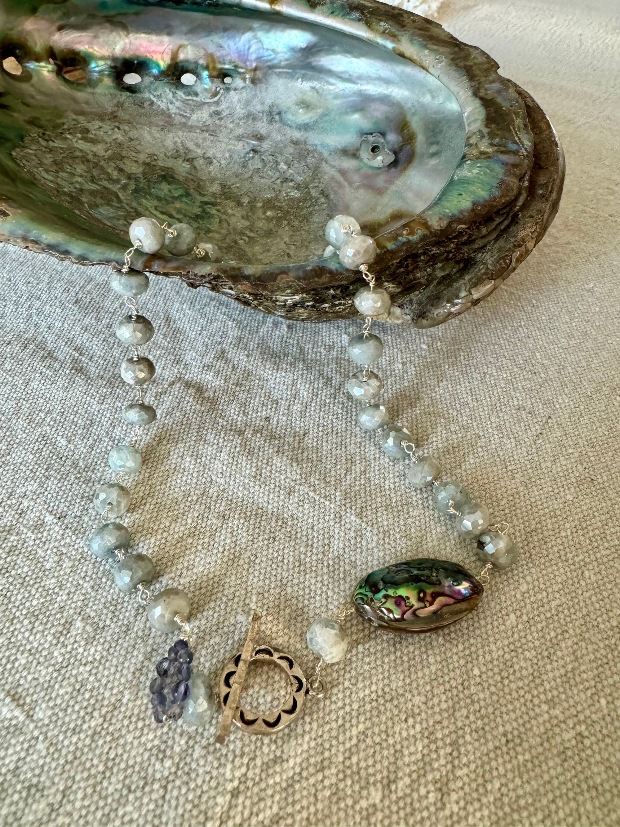 Silvery Seas Abalone Shell Necklace