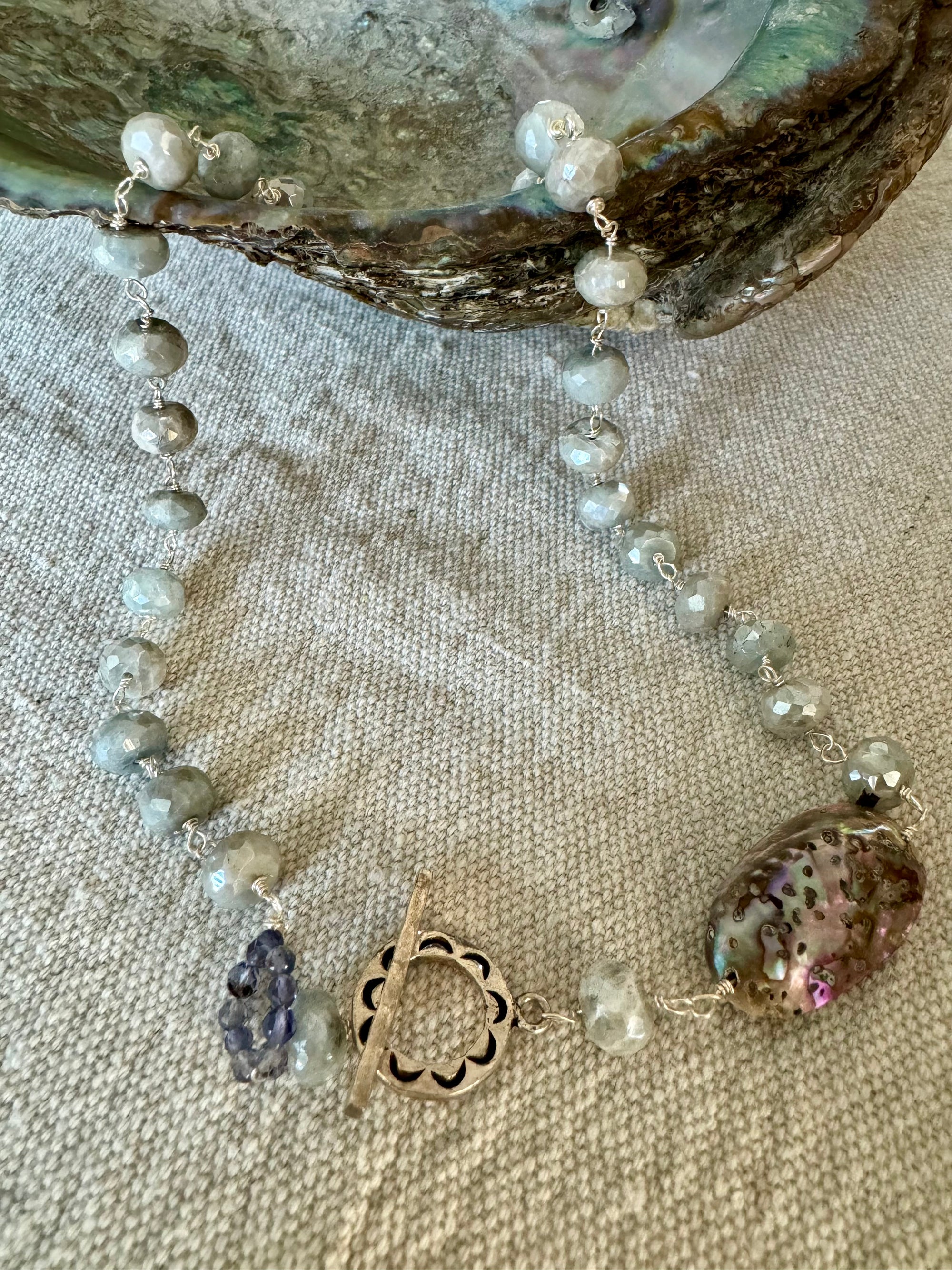 Silvery Seas Abalone Shell Necklace