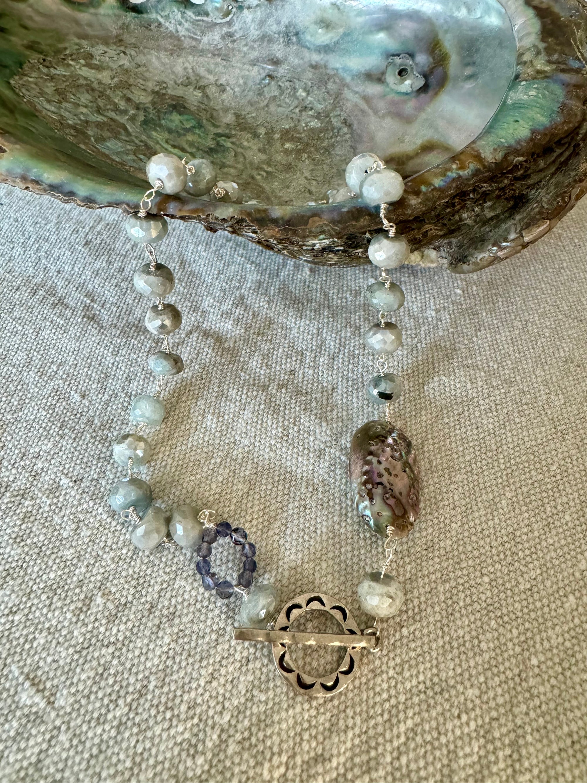 Silvery Seas Abalone Shell Necklace