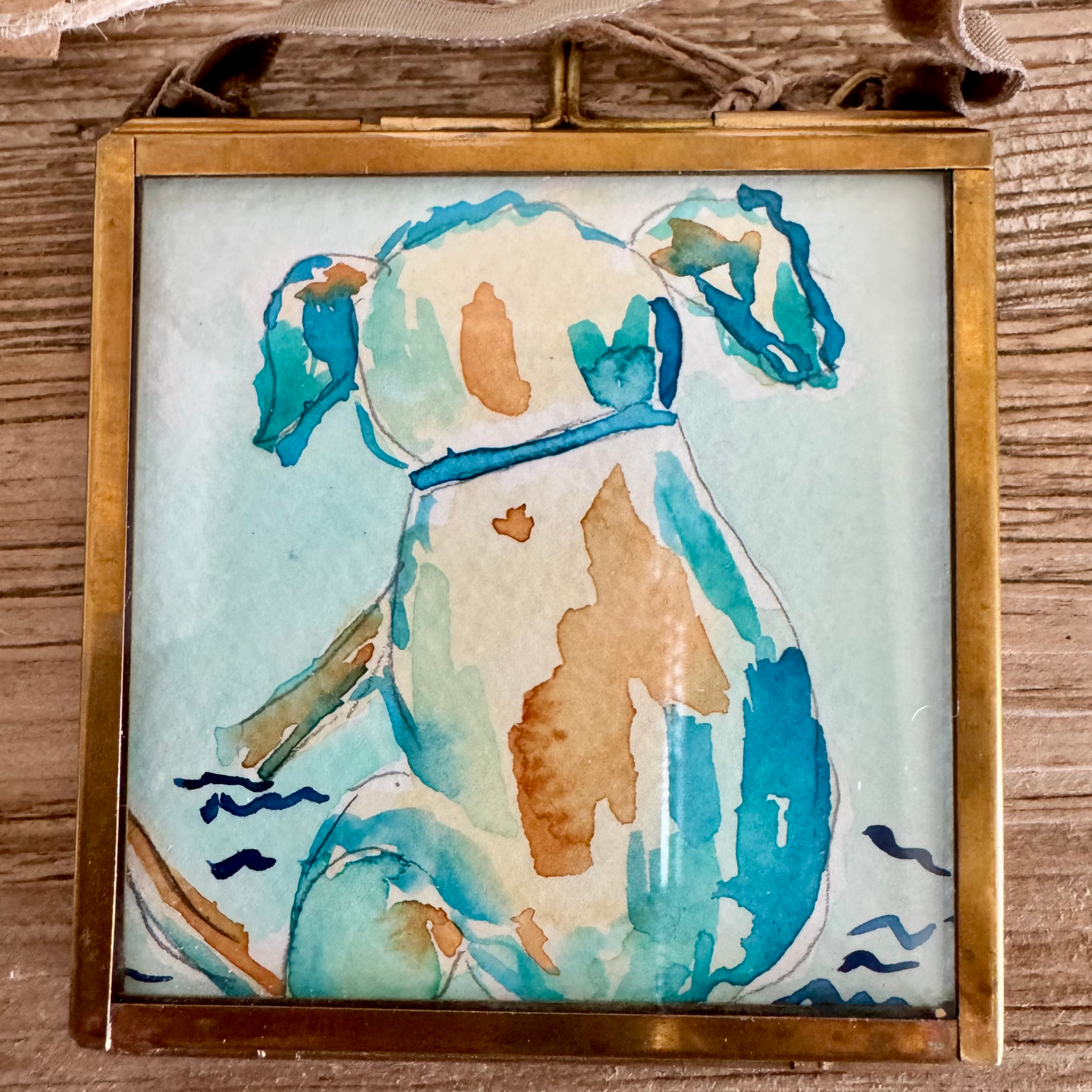 Lab Pup Watercolor Ornament