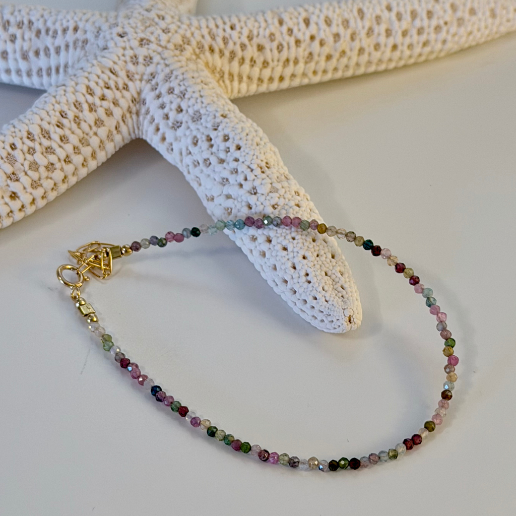 Mixed tourmaline mini beads bracelet 