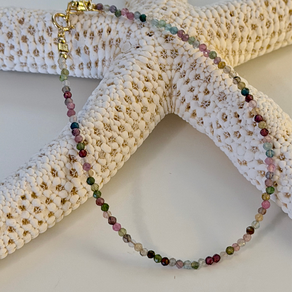 Mixed tourmaline mini beads bracelet 