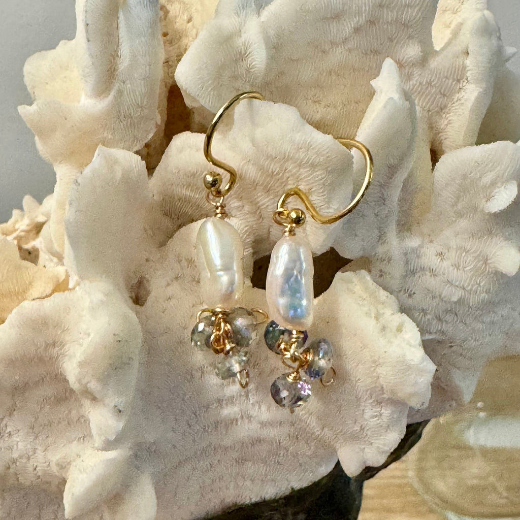 Mystic Topaz & Pearl Earrings