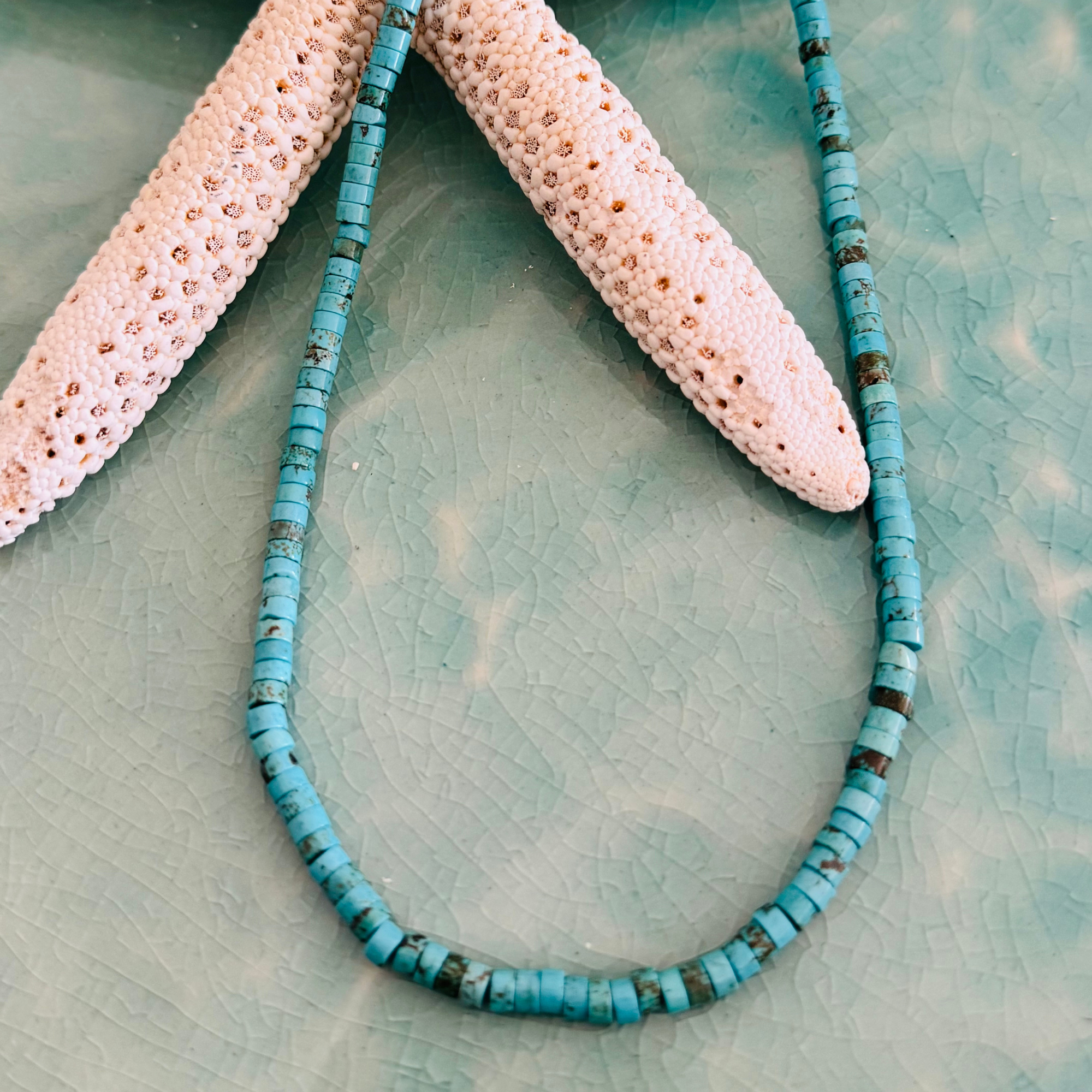 Natural Coastline Turquoise Heishi Necklace