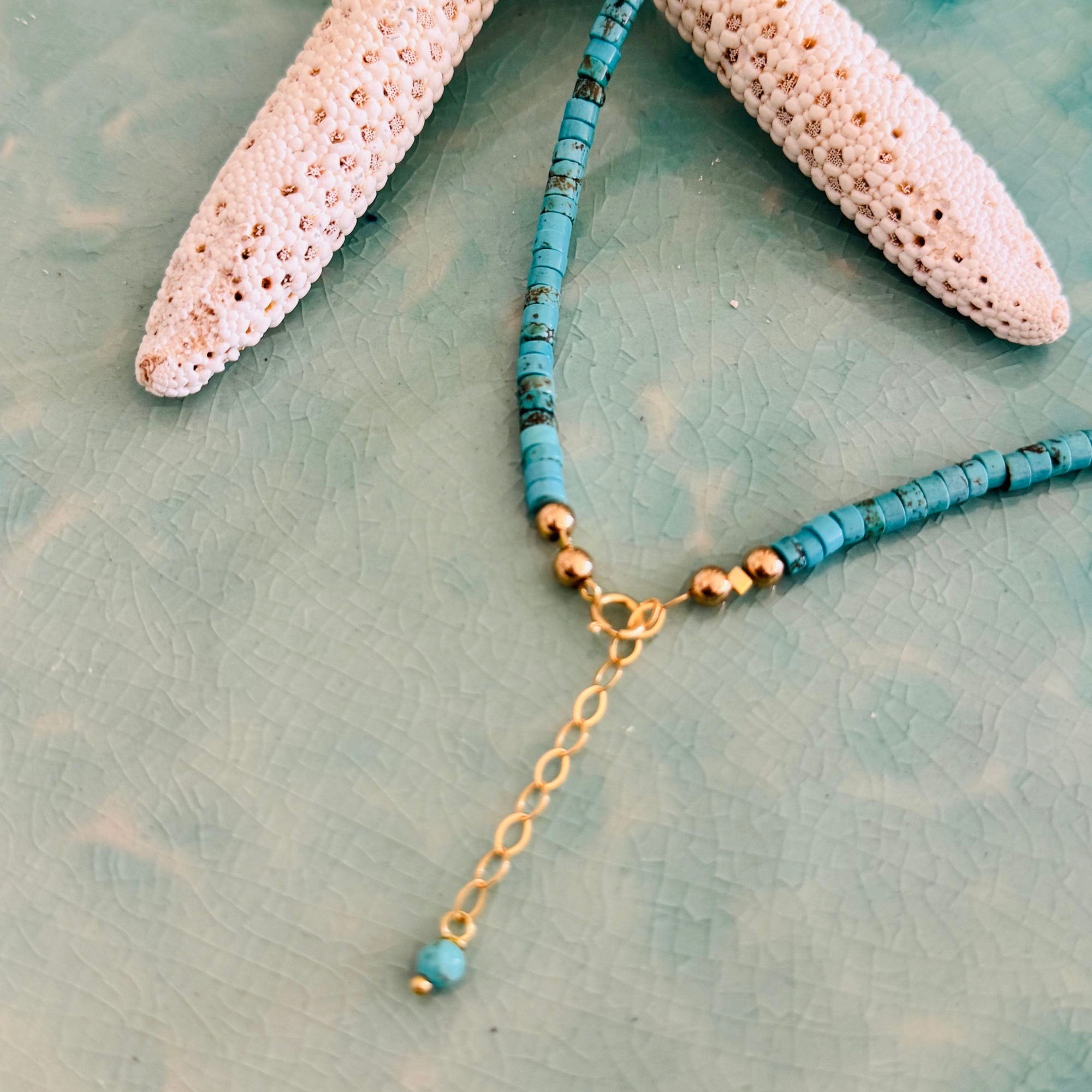 Natural Coastline Turquoise Heishi Necklace