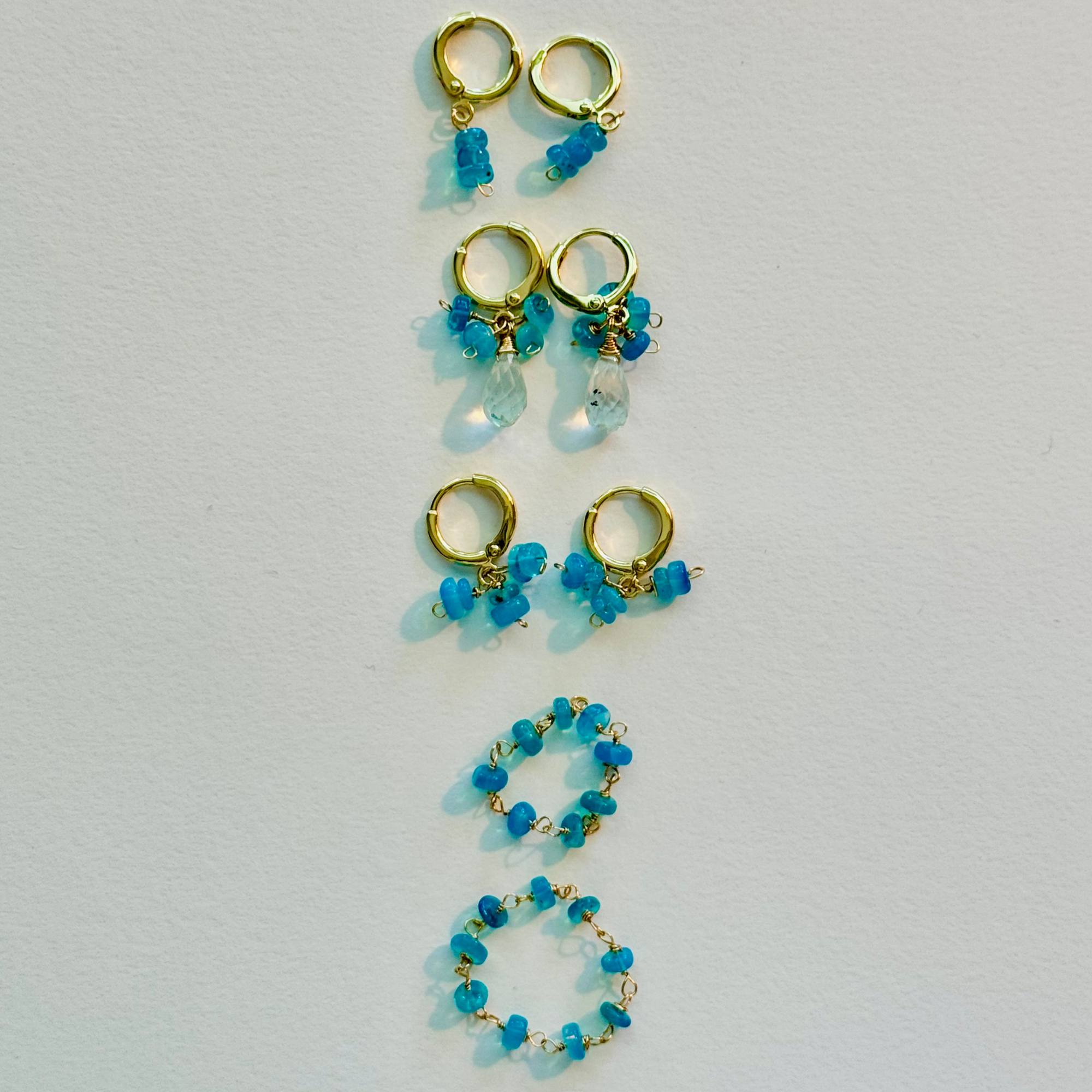 Neon Blue Seas Huggie Earrings