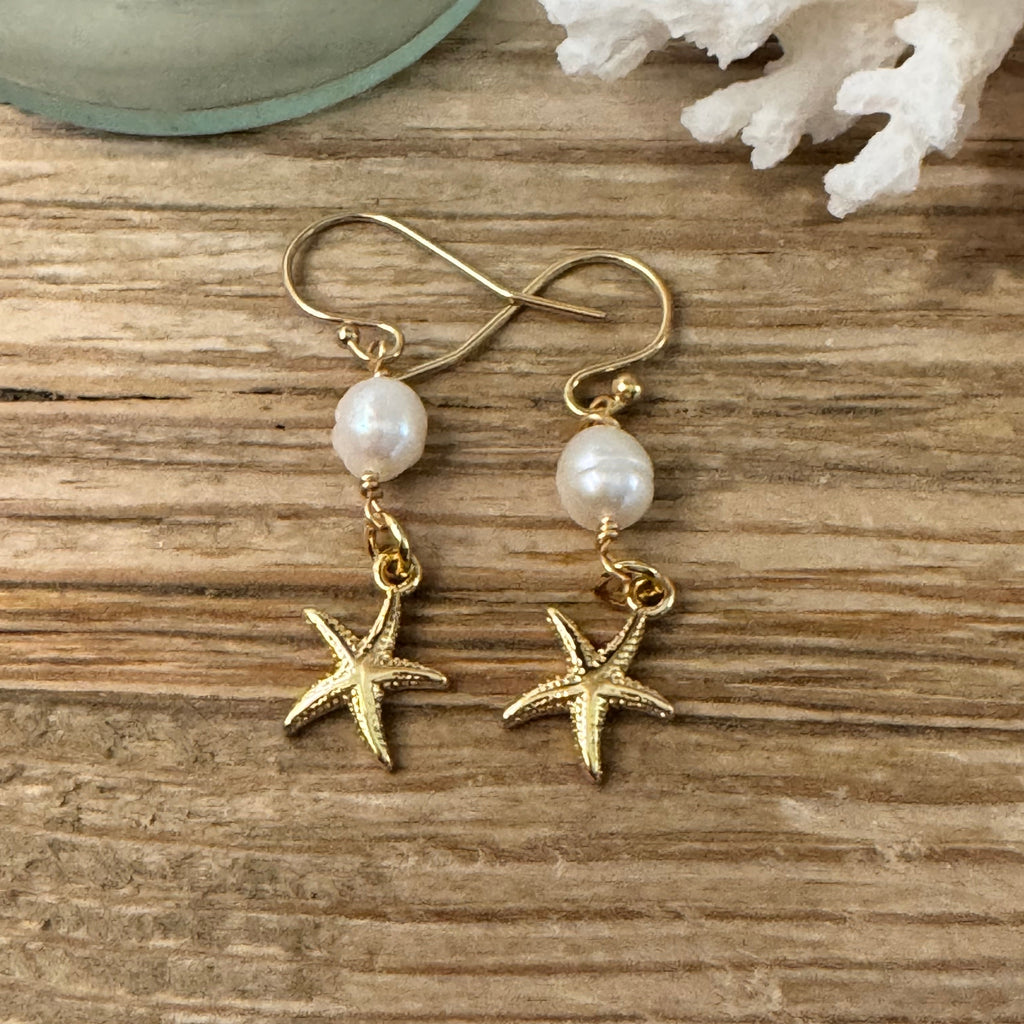 Starfish & Pearl Earrings