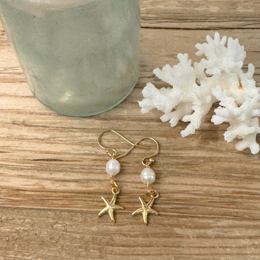 Starfish & Pearl Earrings