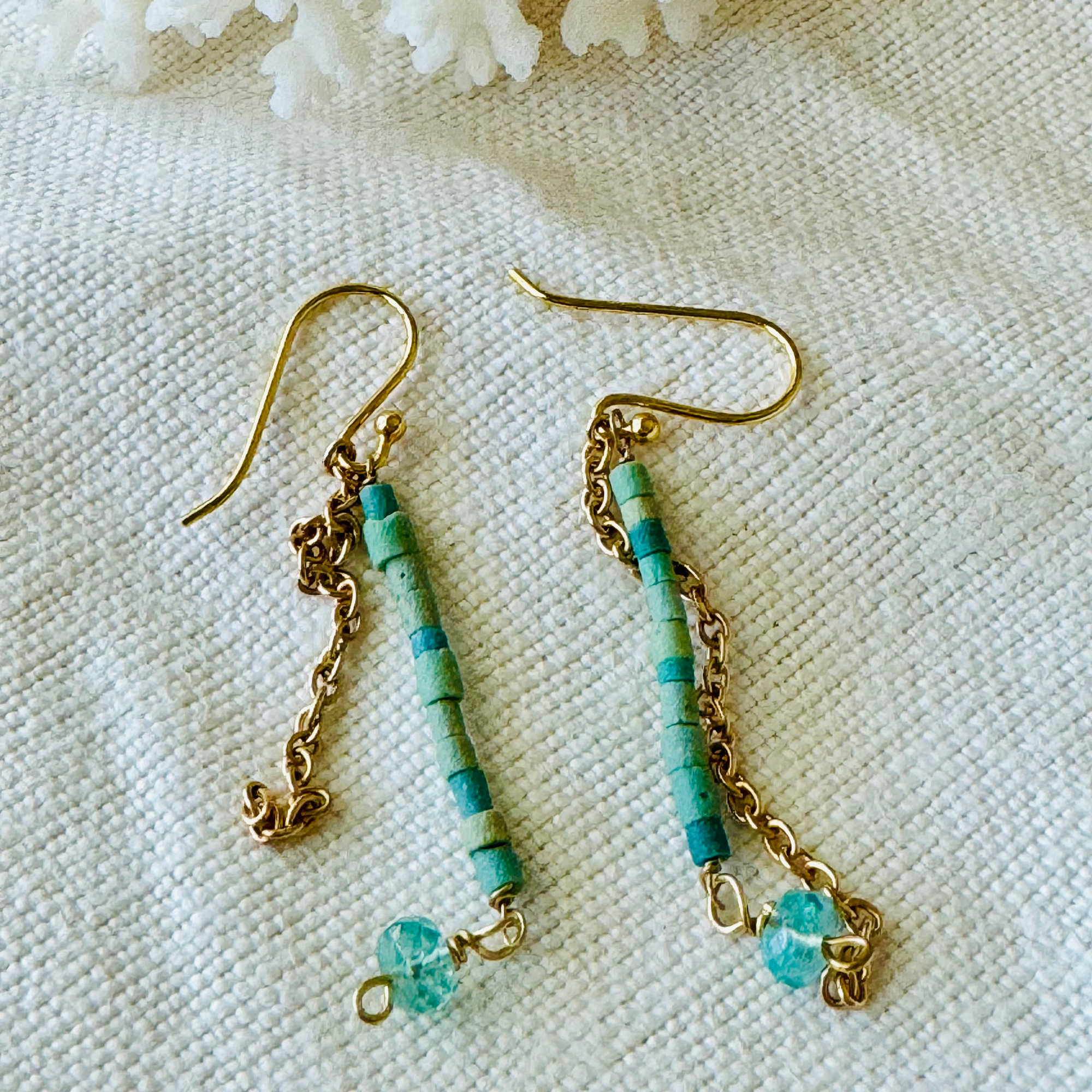 Turquoise Heishi Earrings