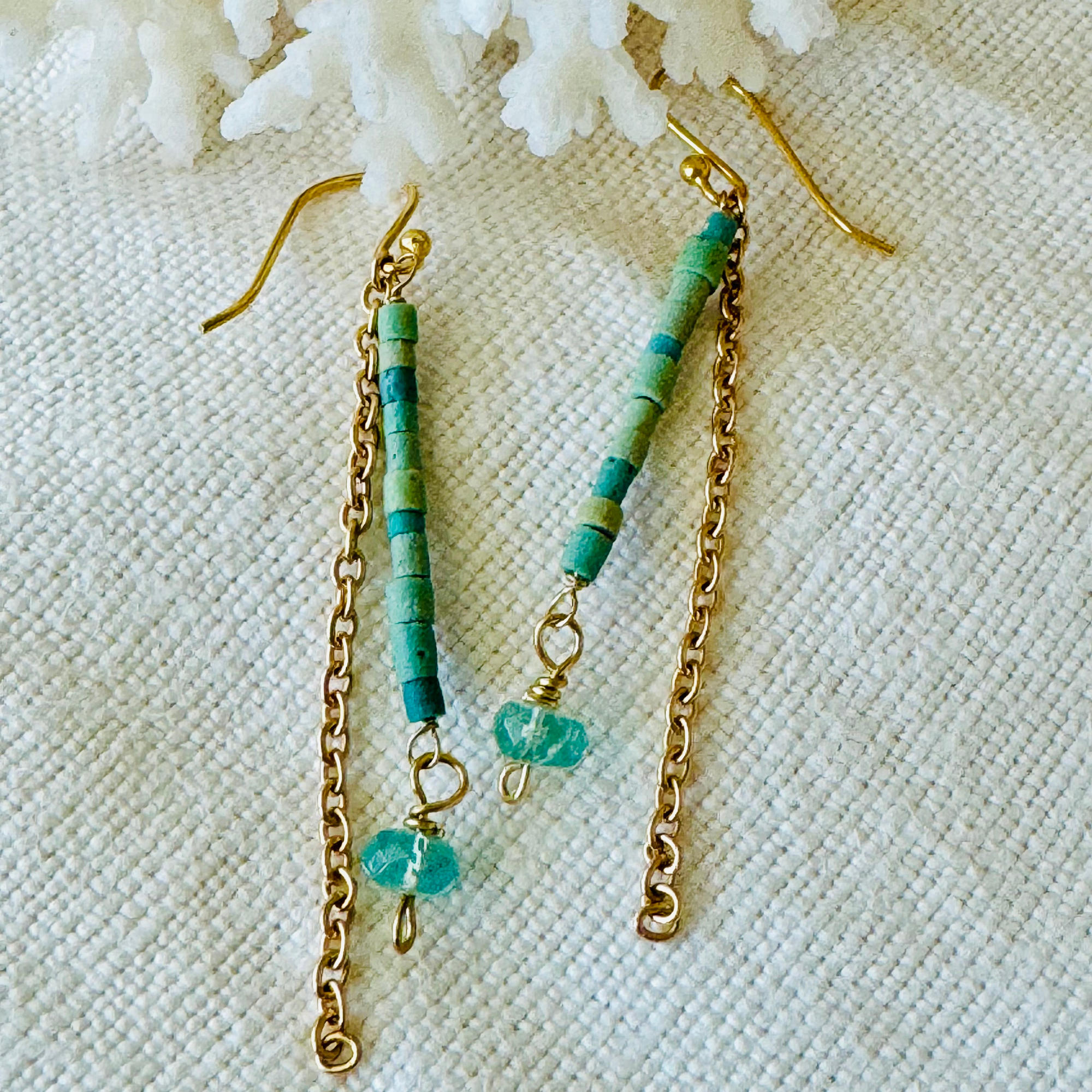 Turquoise Heishi Earrings