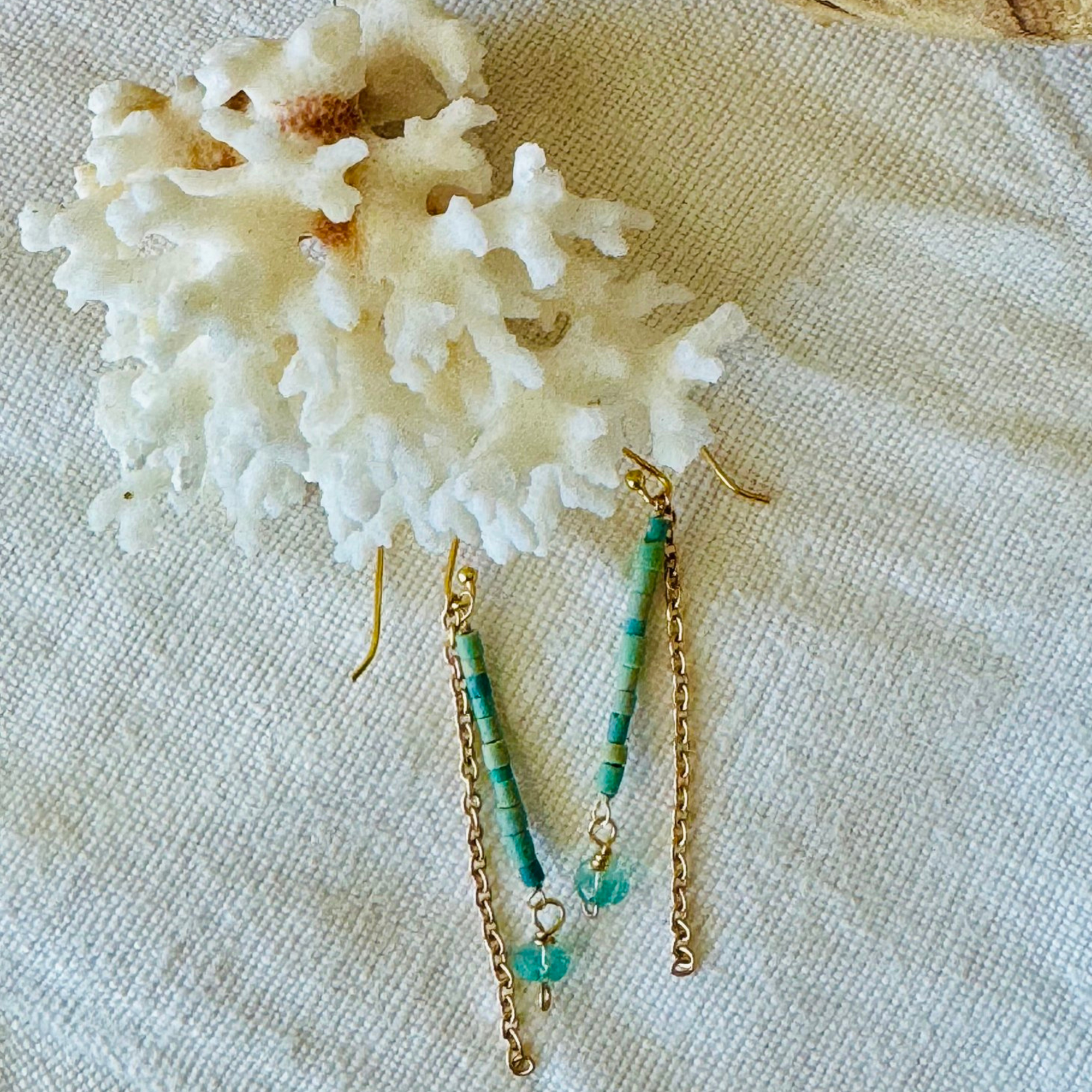 Turquoise Heishi Earrings