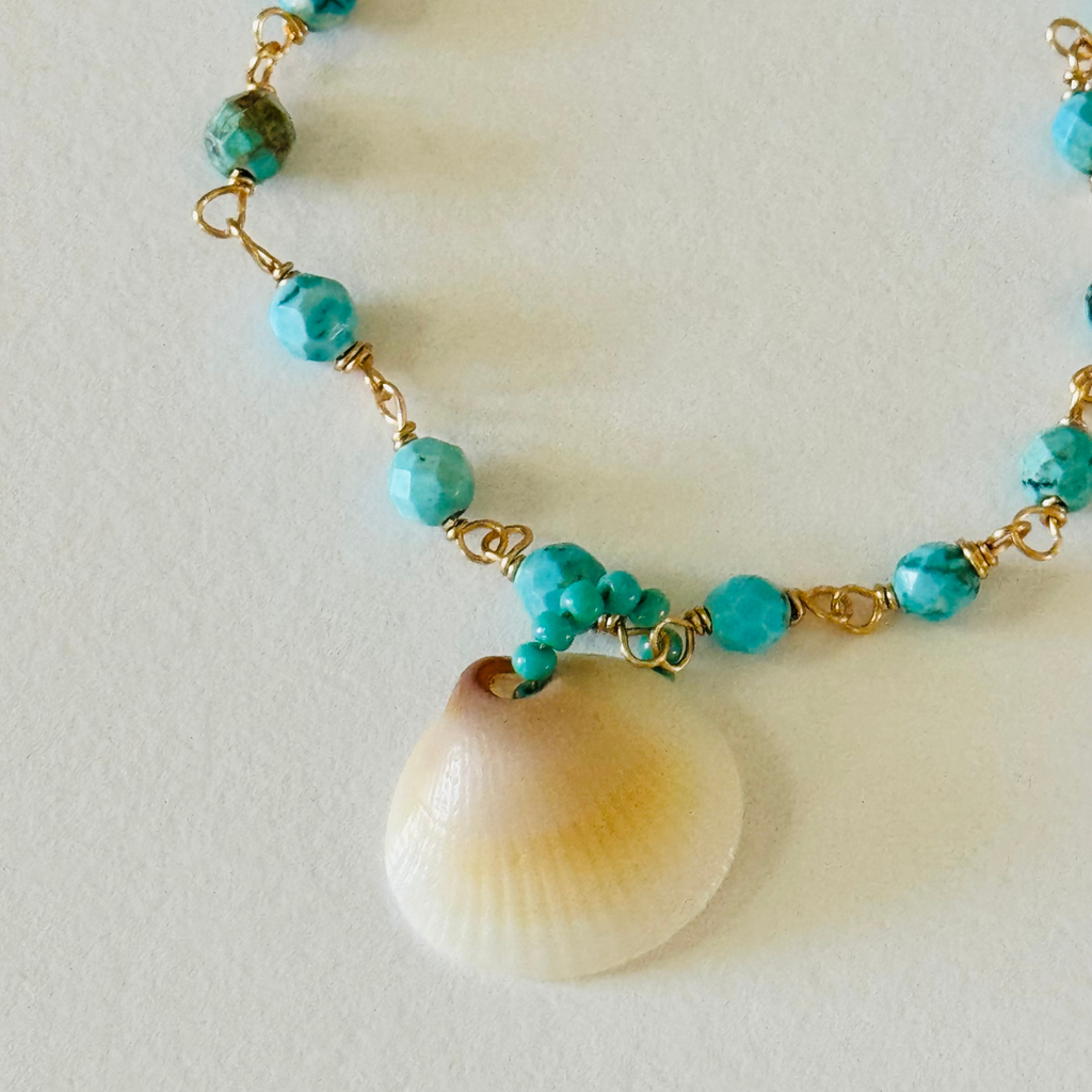Turquoise Tide Seashell Bracelet