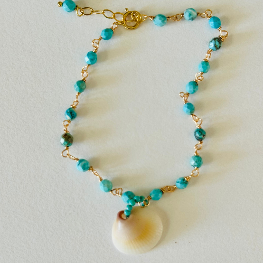 Turquoise Tide Seashell Bracelet